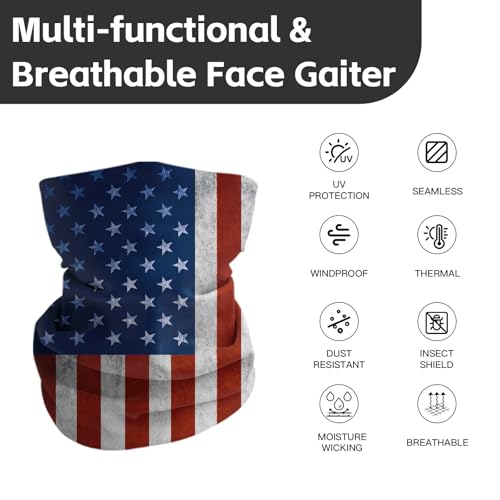 Breathable Neck Gaiter UPF 30+ Sun Protection Face Mask for Men & Women - color: 5pcs-animal