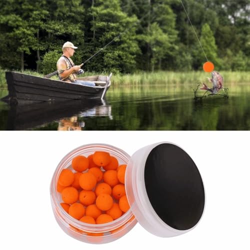 30PCS/Box Carp Fishing Foam Soft Pellets Baits – Floating Boilies Ball Lure for Hair Rigs & Feeder, Freshwater & Saltwater Carp Fishing - color: Orabnge 10mm