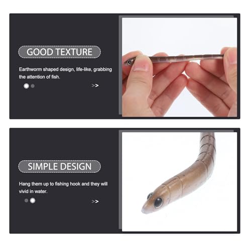 10Pcs 3.74" Soft Fishing Lures, Lifelike Earthworm Artificial Plastic Baits for Bass