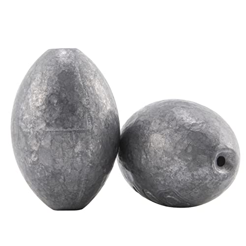 Dr.Fish Egg Sinker Lead Fishing Weights Oval Shaped Catfishing Weights Bank River Freshwater Saltwater Fishing Bass Casting - size: 1-1/2oz-10 Pack