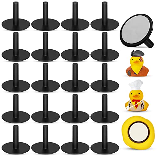 20Pcs Plastic Duck Holder Car, Rubber Duck Plug Ducks Display Fixed Mount Duck Holder, Self-Adhesive Duck Holder for Car, Gift for Car Lover, Black(Rubber Ducks Not Included)