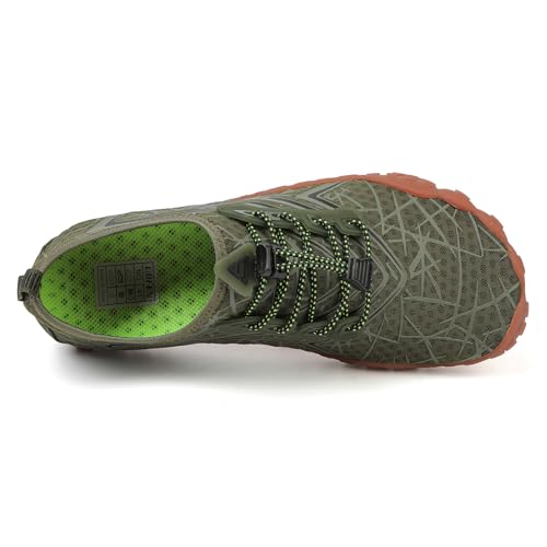 UBFEN Water Shoes for Men Women Quick Dry Swim Aqua Socks | Lightweight Barefoot-style Fit, Rubber Sole, Hiking, Fishing, Kayaking, Beach, Pool, Boating, Diving And Water-to-land Wear - color: Green, size: 9.5 Women/7.5 Men