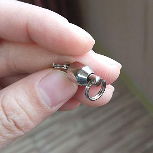 25/50pcs Ball Bearing Swivel Fishing Stainless Split Ring Fish Hooks Connectors for Saltwater 7LB-132LB - size: 2#-0.71"/17LB- 50PCS