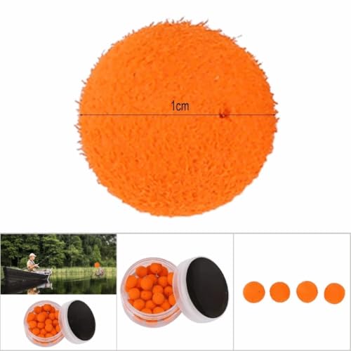 30PCS/Box Carp Fishing Foam Soft Pellets Baits – Floating Boilies Ball Lure for Hair Rigs & Feeder, Freshwater & Saltwater Carp Fishing - color: Orabnge 10mm