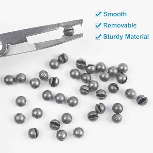 Split Shot Fishing Weights, 100pcs Round Split Shots Fishing Sinkers Removable Egg Weights Sinkers Clip On Weight Fish Line Sinker Tackle for Saltwater Freshwater - size: 2g-100pcs