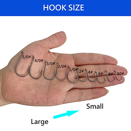 AMHDV 200pcs/pack Circle Fishing Hooks Super Strong Octopus Barb Fishing Hook for Freshwater Saltwater - size: 200pcs-6#