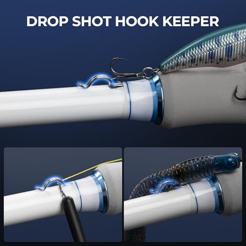 KastKing Centron Lite Travel Fishing Rods, Portable 4/5 Piece Spinning & Casting Rods, Extra Twin-Tip, IM6 Graphite Blanks, Stainless Steel Guides W/Ceramic Rings, Split or Full Rear EVA Handle - size: 7'0"- MH- MF(4 Pcs+ Extra Tip), style: Spinning