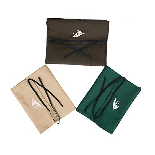 Aventik Fly Fishing Rod Bag Fishing Rod Sleeve Cover Pole Sock Glove Protector Bag Pouch with 5 Compartments - color: Green+khaki+coffee, size: 28inch/69cm