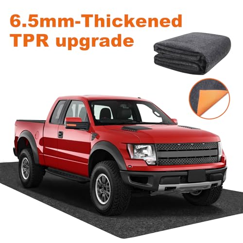 17 * 7.4 Ft Heavy Duty Oil Spill Mat, 6.5mm Thickened Extra Large Garage Floor Mat for Under Car, 1/4" Waterproof Rubber Backing Absorbs Oil Quickly, Washable, Reusable, Durable, Non-Slip - size: 7'2" x 17'