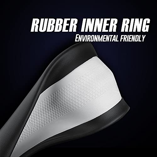 LKWLIKEI Nappa Premium Leather car Steering Wheel Cover, Non-Slip, Breathable, Universal 15 inches, Black. - color: Black