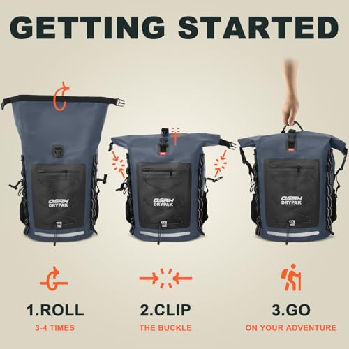 OSAH DRYPAK Waterproof Backpack Dry Bag 35L/55L/85L – Heavy Duty Roll-Top Hiking Backpack Sack Keeps Gear Dry for Travel, Kayaking, Boating, Camping, Rafting and Fishing - color: Blue, size: 85L