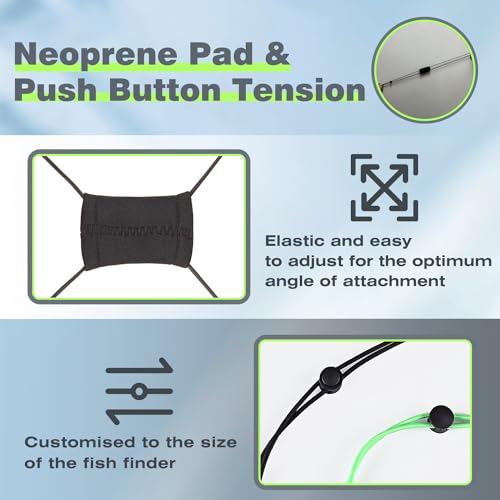 2 Pcs Fish Finder Cover Strap Secure Fishing Graph Cover Adjustable Bungee for Travel - color: Blue