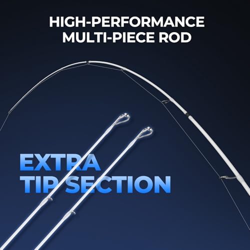 KastKing Centron Lite Travel Fishing Rods, Portable 4/5 Piece Spinning & Casting Rods, Extra Twin-Tip, IM6 Graphite Blanks, Stainless Steel Guides W/Ceramic Rings, Split or Full Rear EVA Handle - size: 7'0"- MH- MF(4 Pcs+ Extra Tip), style: Spinning