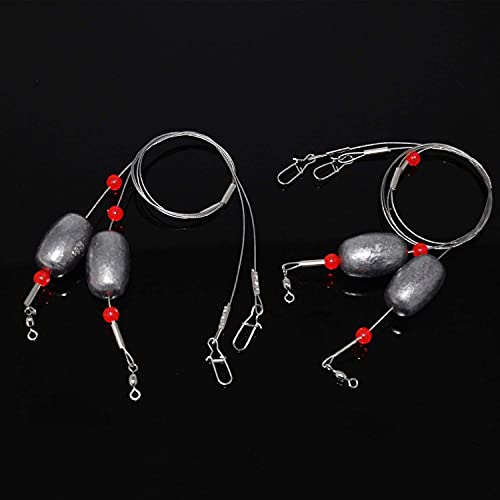 Carolina Rig Catfish Rig Saltwater Bottom Surf Fishing Rigs Flounder Rigs Wire Leaders with Egg Sinkers for Flounder Catfish Grouper Striped Bass Drum Redfish Fishing - size: 0.75 oz_4pcs