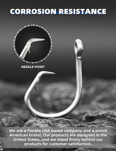 BLUEWING Big Game Circle Hooks Heavy Duty Stainless Steel for Saltwater & Freshwater Fishing - style: Size 07: 14/0, 5pcs