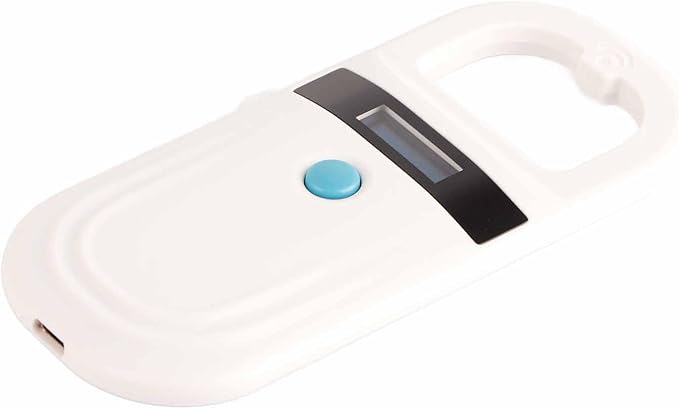 Goshyda Rechargeable Pet Microchip Scanner Portable OLED Display Animal Reader for FDXB and EMID Microchips, 5" USB Cable and User Manual Included, Ideal for Animal Management and Resource Management