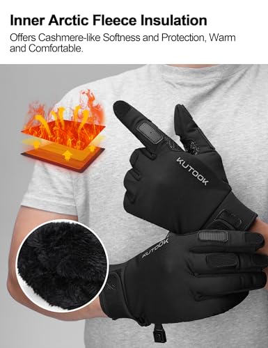 KUTOOK Winter Fishing Gloves for Men& Women Waterproof Glove Cold Weather Hunting Photography Shooting Hiking - color: Black, size: Small