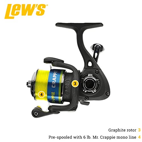 Lew's Crappie Thunder Spinning Reel and Fishing Rod Combo, 2-Piece IM6 Graphite Blank, Right or Left-Hand Retrieve - style: 5'6"