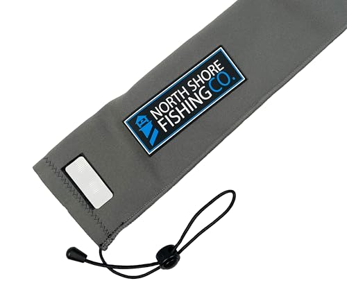 Premium Neoprene Fishing Rod Sleeve – Floating, Puncture Resistant, Labeled Protective Sock for Casting, Spinning, Trolling Fishing Rods - color: Grey, size: 60", style: Spinning