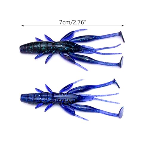 8pcs Soft Crawfish Baits Artificial Baits Floating Shrimp Lobster Baits Crayfishs Lure Swimbait Elastic Simulation Baits - color: light brown 4