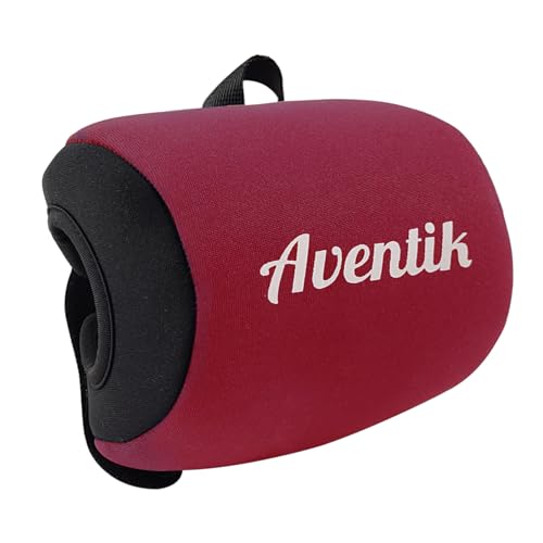 Aventik Neoprene Conventional Reel Cover Round Reel Gloves Trolling Reels Storage Reel Pouch Fits 800 1000 2000 3000 4000 5000 6000 Series Fishing Reels - color: Black/Red, size: XL:5.1''W x 3.5''D