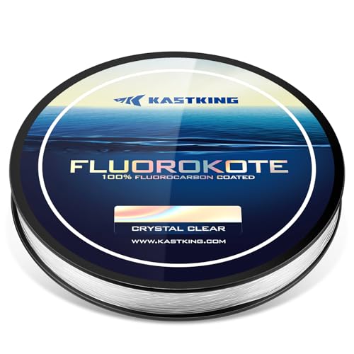 KastKing Fluorokote 100% Fluorocarbon Coated Fishing Line, Fluorocarbon Leader, Extreme Clarity,Fast Sinking,Shock Resistant, High Abrasion Resistance - size: 8LB(300Yard)