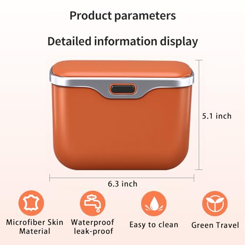 Car Trash Can with Lid - 2-in-1 Leather Top Car Garbage Can & Storage Box | Leakproof, Waterproof Hanging Auto Trash Bin for Back of Seat, Door, SUVs, Trucks, Sedans Grey - color: Grey