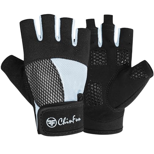 ChinFun Kayaking Gloves 3/4 Finger - Provide Cushioning and Protection, with Resistant Palm and Grip, Easy to Take on and Off, Perfect for Diving, Sailing, Kayaking - Men, Women, Youth - color: Blue, size: Small