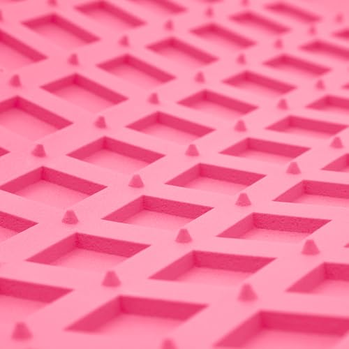 MotorTrend FlexTough Rear Cargo Mat – Heavy-Duty Trimmable Rubber Trunk Mat, Universal All-Weather Cargo Liner for Cars, SUVs & Trucks, Flexible Non-Slip Automotive Floor (Pink) - color: Pink