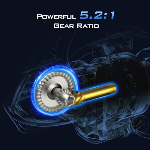 KastKing Centron & Centron Lite Spinning Reels, Size 500 is Perfect for Ice Fishing, Up to 17.5 Max Drag, 5.2:1 Gear Ratio, Ultra Smooth Powerful, CNC Aluminum Spool, 9+1 BB Light Weight - color: Centron, size: Size 5000