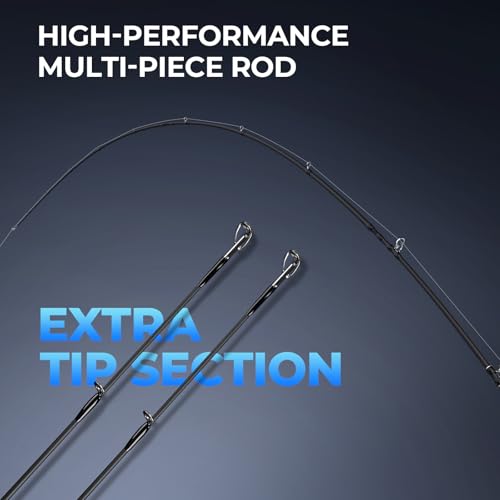 KastKing Spartacus Passage Travel Fishing Rods, Portable 4-Piece Spinning & Casting Rods, Extra Twin-Tip, IM7 Graphite Blanks, Stainless Steel Guides with Zirconium Oxide Rings, EVA Handle - size: 7'0"-M-Moderate Fast(4 Pcs+ Extra Tip), style: Casting