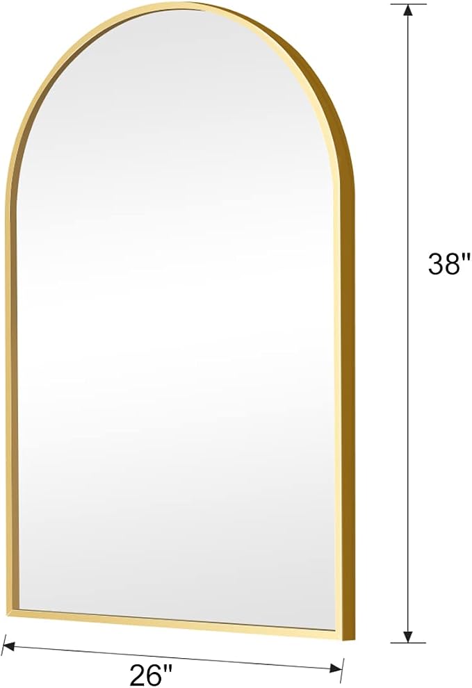 Arched Wall Mirror, Living Room, Hang Vertical or Horizontal