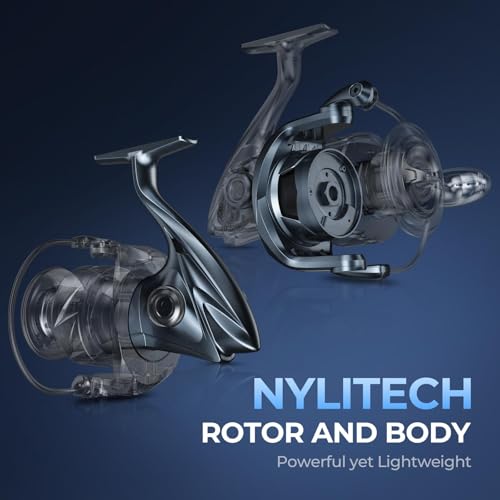 KastKing ReKon Saltwater Spinning Fishing Reel – Up to 55LBs Max Drag Big Game Fishing Reel - Innovative NyliTech Body- Water Resistant - MaxiDur 5+1+1 Corrosion-Resistance Bearing System - size: 5000
