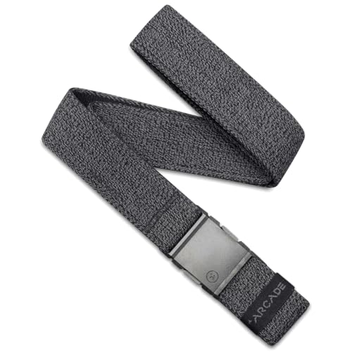 Arcade Belts A2 Unisex Adventure Belt: Heavy Duty Stretch, Metal Free Buckle - color: Atlas - Heather Black, size: Long (Up to 50"); 1.5" Wide