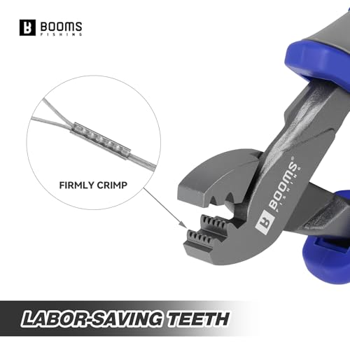 Booms Fishing Crimping Pliers Tool: 6.5in Crimper for Single Barrel - 300pcs Sleeves and Lanyard Included, XW41 - style: Crimper with 300pcs Sleeves