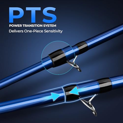 KastKing Kapstan Saltwater Spinning Rod, Boat & Surf Fishing Rod, Lightweight S-Curve Graphite Blanks, Stainless-Steel Double-Foot Guides, Aluminum/Graphite Locking Reel Seat, 2-Piece PTS Rod - style: Spin-12'0"-h-mf