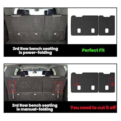 LASFIT Trunk Mat with Backrest Mat 2015-2020 for Chevrolet Chevy Tahoe/GMC Yukon (Only Yukon, Not Fit Yukon XL)/Cadillac Escalade (Only Escalade, Not Fit Escalade ESV), All Weather TPE Custom Fit - size: Cargo Liner for Tahoe/Yukon/Escalade 2015-2020
