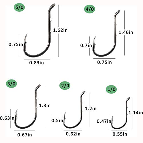 Fishing Baitholder Hooks - 100pcs Barbed Shank Sharp Strong High Carbon Steel Octopus Bait Holder Hooks for Freshwater Saltwater Live Bait Fishing - size: 5/0-100PCS