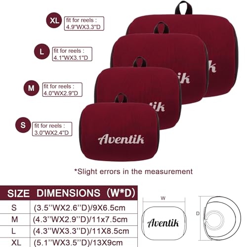 Aventik Neoprene Conventional Reel Cover Round Reel Gloves Trolling Reels Storage Reel Pouch Fits 800 1000 2000 3000 4000 5000 6000 Series Fishing Reels - color: Black/Red, size: L:4.3''W x 3.3''D