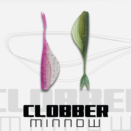 6th Sense – Clobber Minnow 2" – Soft Plastic Minnow – Crappie/Panfish Fishing – FFS Sonar Bait – (12 per Pack) Made in the USA - color: Black Neon