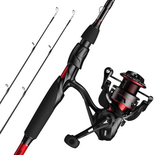 KastKing Royale Legend II Twin Tip Fishing Rod and Reel Combos, Spinning & Casting Combo, IM6 Graphite 2Pc Blanks, Extra Backup Tip Section, Stainless-Steel Guides, KastFlex Technology, EVA Handles - style: Spin: 2000 Reel, 6'9''- Ml Rod(2 Pcs + Extra Tip