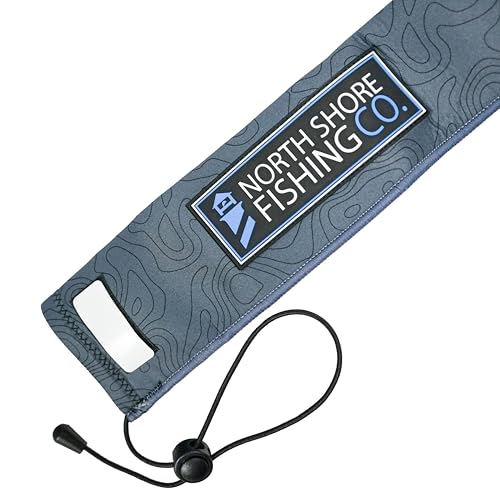 Premium Neoprene Fishing Rod Sleeve – Floating, Puncture Resistant, Labeled Protective Sock for Casting, Spinning, Trolling Fishing Rods - color: Topo, size: 60", style: Casting/Trolling