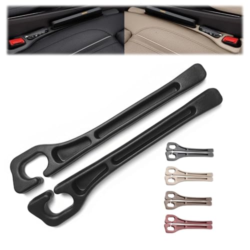 Car Seat Gap Filler Set of 2, Premium Interior Car Accessories, Multifunctional Car Storage Solution with Non-Slip Design, Fits Most Vehicles (Dark) - color: Dark