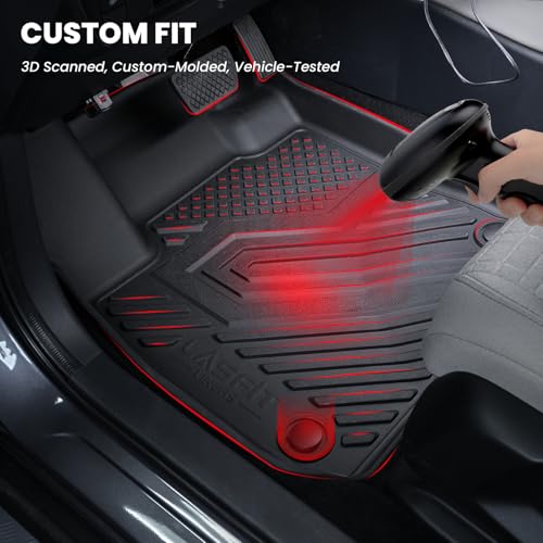 LASFIT Floor Mats for Honda Civic Sedan 2016-2021 & Hatchback 2017-2021 & Coupe 2016-2020, All Weather TPE Custom Fit Floor Liner, 1st & 2nd Row, Black - size: 1st & 2nd Row