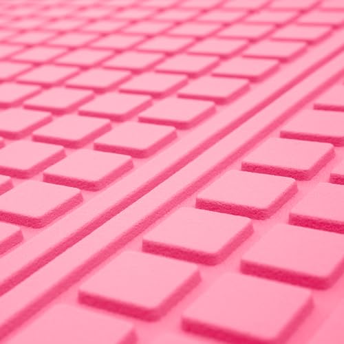 MotorTrend FlexTough Rear Cargo Mat – Heavy-Duty Trimmable Rubber Trunk Mat, Universal All-Weather Cargo Liner for Cars, SUVs & Trucks, Flexible Non-Slip Automotive Floor (Pink) - color: Pink