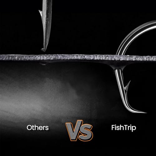 FishTrip 50/100Pcs Inline Circle Hooks for Freshwater Saltwater #4-10/0 | 3X Strong, High Carbon Steel, Rust-Proof, Ultra Sharp Barbed, Fishing Octopus Hooks for Bass, Salmon, Pike, Catfish - size: 1/0_50pcs