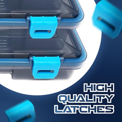 Reaction Tackle Standard Tackle Trays, Plastic Tackle Box Organizers with Four Secure Latches, Removable Dividers and Semi Transparent Lid for Fishing Storage - 3700 (2-Pack) - size: 3700 (2-Pack)