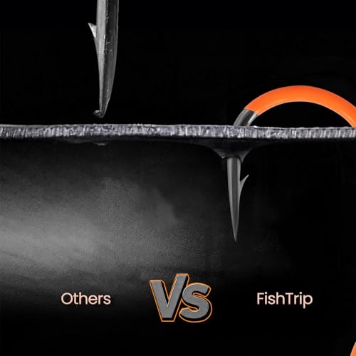 FishTrip Treble Hooks, 10Pcs Replacement Hooks Orange for Hard Lures | High Carbon Steel Ultra Barbed Sharp Triple Fishing Hooks for Saltwater Freshwater Bass Trout walleye, Pike Size 14-3/0 - size: 12#_10pcs