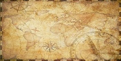36X24IN Retro Old Travel World Map Terrarium Background, Art Parchment Pirate Treasure Map Reptile Habitat Background with 10EVA Double-Sided Tape