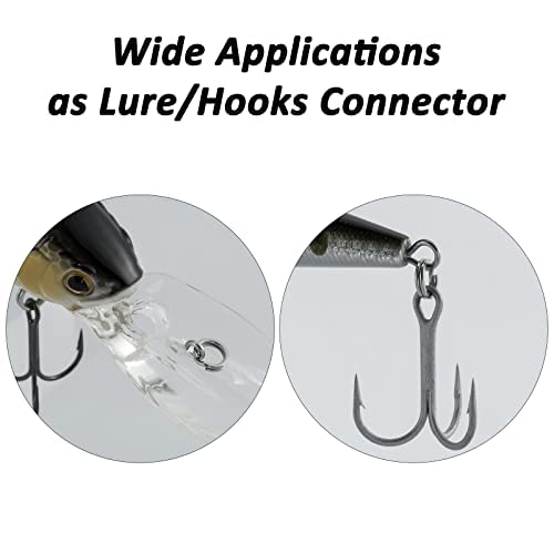Dr.Fish Split Ring Stainless Steel Hyper Wire Flattened Fishing Lure Rings Heavy Duty Tackle Hook Line Connector Saltwater - size: #3-22LB(6mm, 0.24")